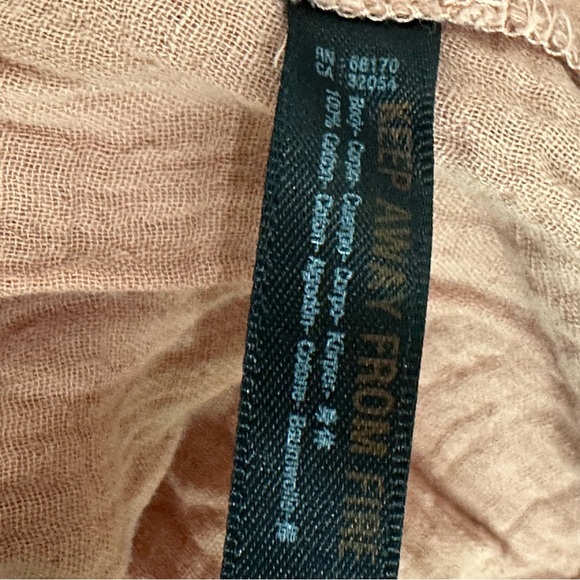 Anthropologie Taylor Gauze Tunic Dress Lightweight Blush Puff Sleeve - Picture 7 of 8